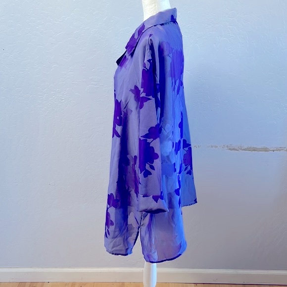 Options by Delta Burke Purple Florals Printed - Picture 2 of 6